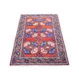 Shahbanu Rugs Organic Wool Afghan Ersari with Elephant Feet Design Red Clay Hand Knotted Oriental Rug (3'0" x 4'9")