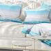 Designart 'Blue Horizon Digital Watercolor' Seascape Throw Pillow