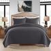 3-piece Fashionable Solid Embossed Quilt Set Bedspread Cover