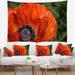 Designart 'Close Up View of Red Poppy Flower' Floral Wall Tapestry