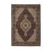 Shahbanu Rugs Wool And Silk Black Hand Knotted Fish Design Tabriz Mahi Oriental Rug (4'0" x 6'0") - 4'0" x 6'0"