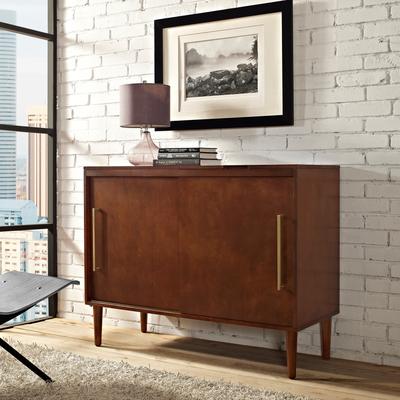 Crosley Everett Mahogany Finish Media Console - 44"W x 18"D x 34.25"H