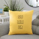 Summer Indoor/Outdoor Embroidered Square Pillow, Knife Edge - 18" x 18"