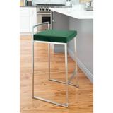 Silver Orchid Forrest Stainless Steel Stackable Fully Welded Counter Stool (Set of 2)