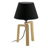 Eglo Chietino 1-Light Natural Table Lamp with Black Exterior, White Interior Fabric