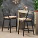 San Blas Outdoor Aluminum Barstool with Cushion (Set of 2) by Christopher Knight Home