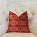 Plutus Celestial Red and Orange Luxury Decorative Throw Pillow