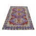 Shahbanu Rugs Red Colorful Afghan Baluch Hand Knotted Tribal Design Pure Wool Oriental Rug (4'10" x 6'6") - 4'10" x 6'6"