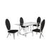 Best Quality Furniture 5-Piece Dining Set with Diamond-Tufted Dining Chairs