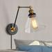 Modern Farmhouse Swing Arm Lights Plug-in Adjustable Glass Wall Sconce - 20" x 7.25 "x 14"