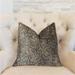 Plutus Exotic Phantom Blue and Gold Luxury Decorative Throw Pillow