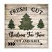 Stupell Rustic Fresh Cut Tree Christmas Sign Green Brown Wood Wall Art,12x12 - 12 x 12
