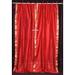 Fire Brick Tie Top Sheer Sari Curtain / Drape / Panel - Piece