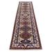 Shahbanu Rugs Beige Geometric Design Natural Wool Super Kazak Hand-Knotted Oriental Runner Rug (2'8" x 10'0") - 2'8" x 10'0"