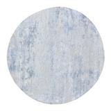 Shahbanu Rugs Round Abstract Design Wool And Silk Hi-Low Pile Denser Weave Rug (7'10" x 7'10") - 7'10" x 7'10"