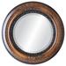 Boston Framed Round Mirror in Vintage Walnut