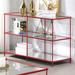 Scoles Contemporary 42-inch Glass 2-Shelf Sofa Table by Furniture of America