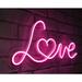 LED Neon Light Sig 17"x8" Pink Love Neon Sign Wall Hanging Love Gift - Standard