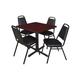 Cain 30-inch Square Breakroom Table with 4 Restaurant Stack Chairs