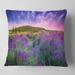 Designart 'Summer Lavender Field in Tihany' Modern Landscape Printed Throw Pillow