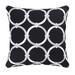 Circle on Black Embroidered 18 Inch Throw Decorative Accent Throw Pillow