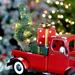 Snow Covered Pickup Truck with Lighted Christmas Tree and Gifts - 19" L x 8" W x 10.75" H