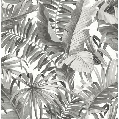 Grant Navy Palm Leaf Wallpaper