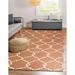 Handmade Polyester Orange Transitional Trellis Reversible Moroccan Outdoor Rug (7'9 x 9'9) - 7'9" x 9'9"