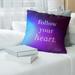 Quotes Multicolor Background Follow Your Heart Quote Pillow (w/Rmv Insert)-Spun Poly