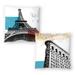 Paris and Nyc - Set of 2 Decorative Pillows