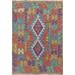 Shahbanu Rugs Colorful Reversible Afghan Kilim Flat weave Pure Wool Hand Woven Oriental Rug (2'8" x 3'10") - 2'8" x 3'10"