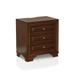 Oslo Traditional Wood 3-Drawer Nightstand with USB by Furniture of America