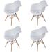 Kids Favourite Eiffel Bucket Dining Chair with Wooden Leg(set of Four)