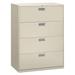 HON 600 Series 42-inch Wide 4-drawer Light Grey Lateral File Cabinet