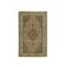 Shahbanu Rugs Ivory Hand Knotted Fish Design Tabriz Mahi Wool And Silk Oriental Rug (3'0" x 5'4") - 3'0" x 5'4"