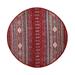 Shahbanu Rugs Red Round Super Kazak Khorjin Design Natural Wool Hand Knotted Oriental Rug (9'7" x 9'7") - 9'7" x 9'7"