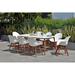 Amazonia Hawaii Wood and Resin 9pc Outdoor Patio Dining Set