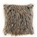 Plutus Gray Foxy Brown Gray Animal Faux Fur Luxury Throw Pillow