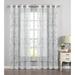 Wavy Leaves Embroidered Sheer Window Curtain (Single Panel)