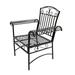 Courtyard Casual Black Steel French Quarter Outdoor Chair Set of 2 - N/A