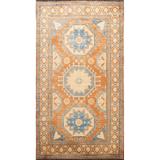 Vegetable Dye Geometric Super Kazak Oriental Wool Area Rug Handmade - 3'6" x 5'10"