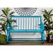 Teal Metal Rocking Outdoor Bench - 48 x 37 x 37