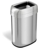 iTouchless 13 Gal. Oval Open Top Stainless Steel Trash Can