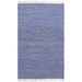 Blue Complex Chenille Flat Weave Cotton Rug