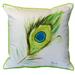 18-inch x 18-inch Peacock Feather Indoor/Outdoor Throw Pillow