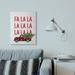 Stupell Fa La La Plaid Truck Christmas Holiday Word Design Canvas Wall Art, Proudly Made in USA