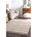 Brooklyn Rug Co Ivory/Beige Striped Wool Area Rug