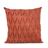 Plutus Red Tucked Solid Color Luxury Throw Pillow