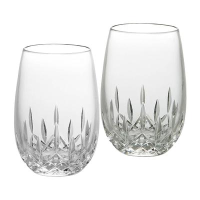 Waterford Lismore Nouveau Clear 8oz. Stemless Wine White (Set of 2)