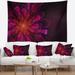 Designart 'Large Pink Alien Fractal Flower' Floral Wall Tapestry